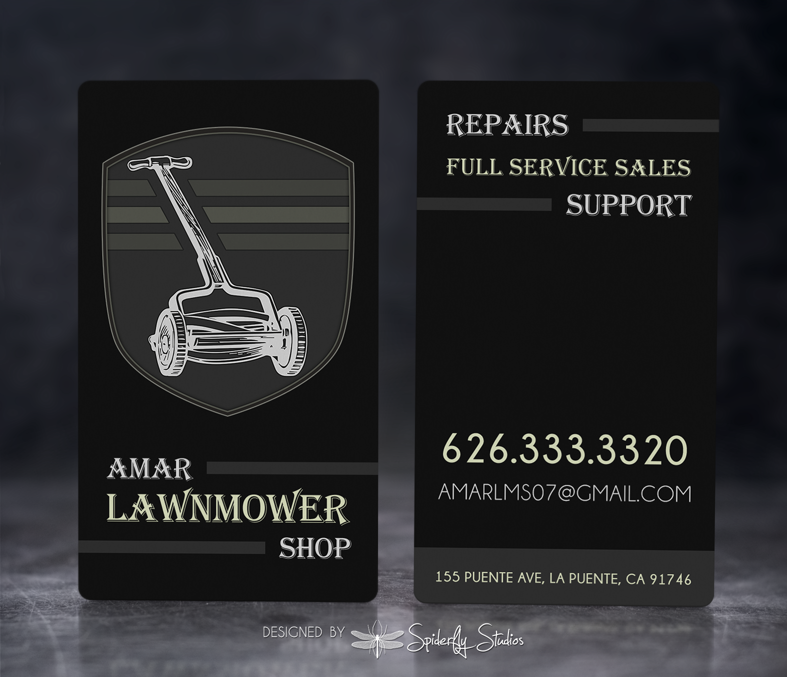 Amar Lawnmower Shop - Business Card Design